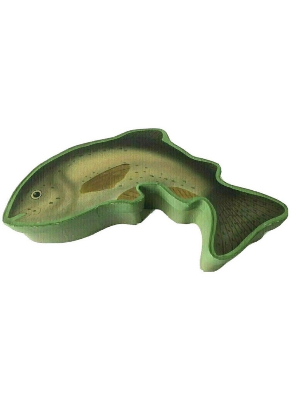 Midwest Cannon Falls Rainbow Trout Fish Trinket Box Wood Fiber Fishing Decor